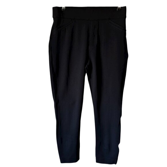 Spanx Size Med Legging Ponte Pant Black Back Hemline Vent Slim Shaping Ankle 23" - Picture 1 of 16